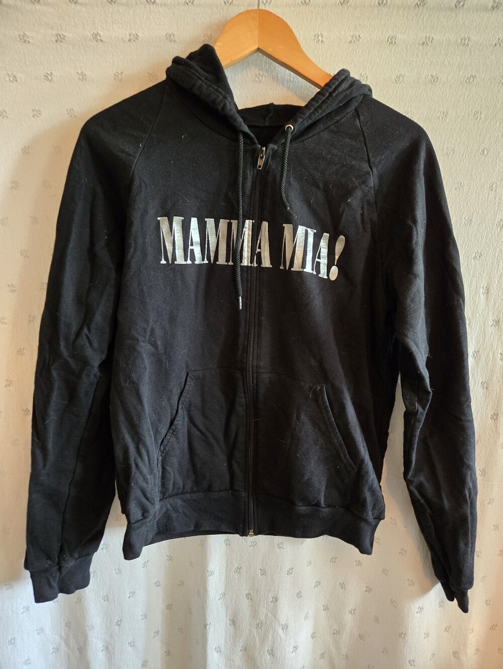 Black "MAMMA MIA!" Broadway Zip Hoodie Size M